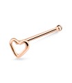 Hollow Heart Silver Bone Nose Stud NSKD-718